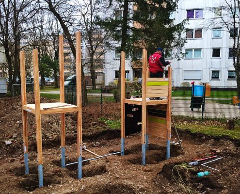 Aufbau Montage Spielgerät in München-Neuperlach - © M+D Garten- und Landschaftsbau GmbH